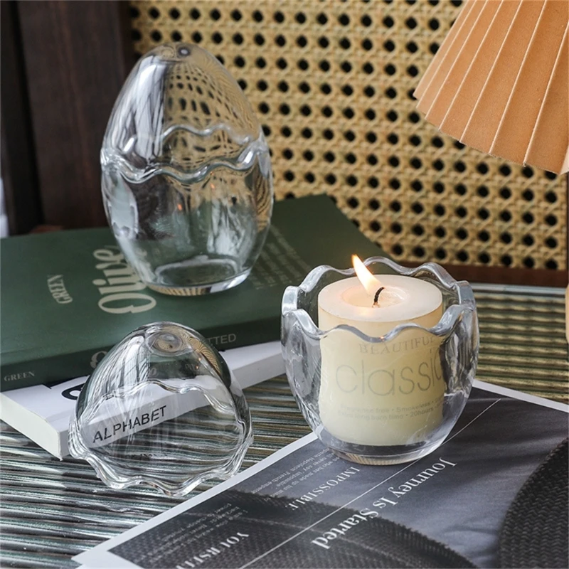 Đế Nến Tealight Vàng Mã Chân Nến Trứng Hình Bát Thủy Tinh Chân Nến Thả Con Tàu