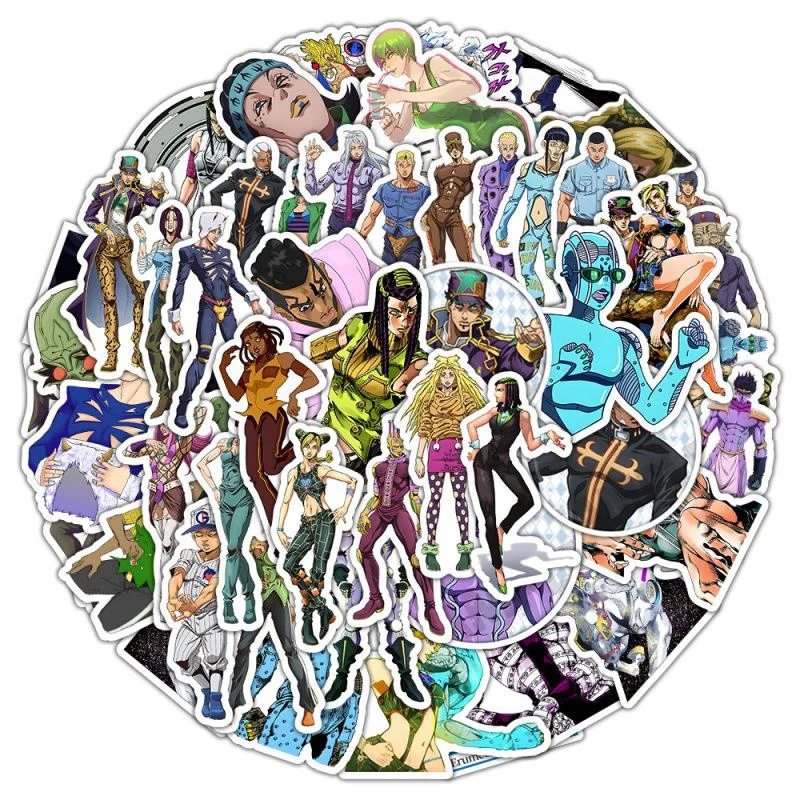 

10/20/50Pcs Anime Stone Ocean JoJo's Bizarre Adventure Waterproof Stickers Guitar Suitcase Scooter Graffiti Cartoon DIY Decals