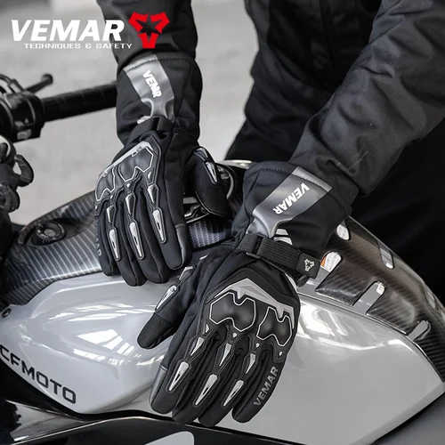 Imagen 1 del producto Guantes de motocicleta baratos de alta calidad para hombre, cálidos, impermeables, térmicos, resistentes al viento, con pantalla táctil, anticaída, para montar en moto