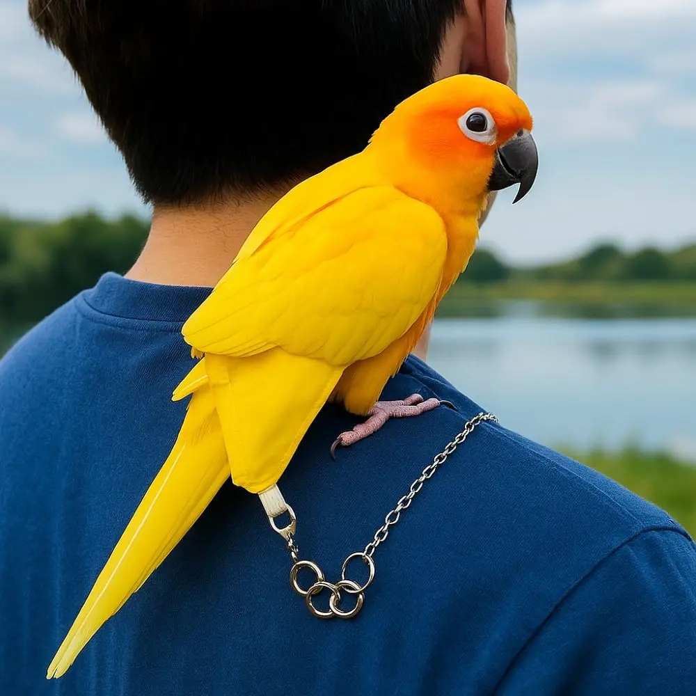 

Portable Bite Resistant Parrot Traction Rope Lightweight Adjustable Bird Foot Chain Anti-lost Flight Training Leash Traveling