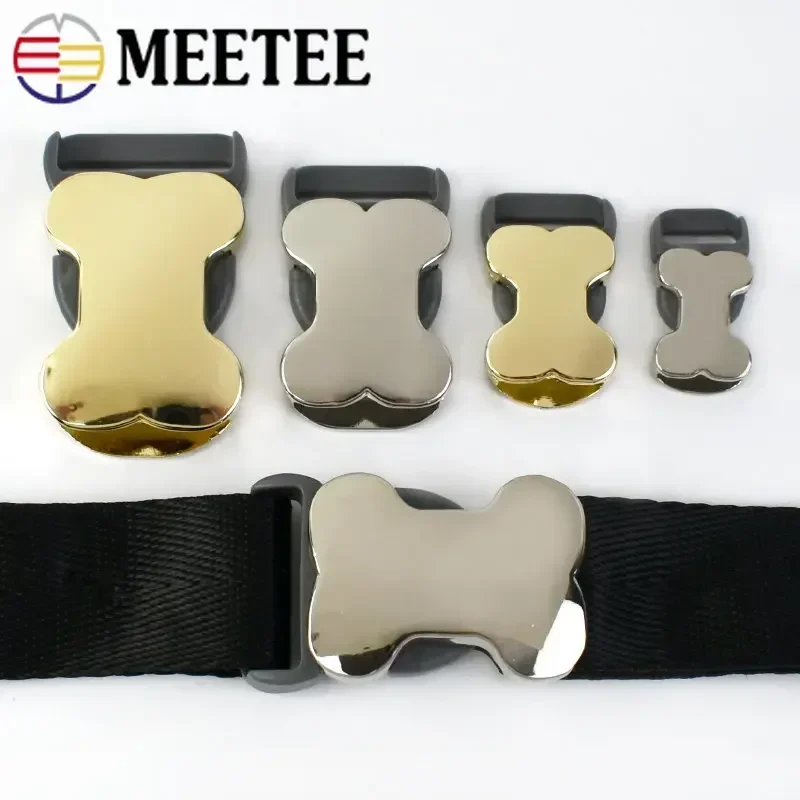 

4/10Pcs Metal Plastic Side Release Buckles 10-25mm Bone Shape Pet Collar Hook Buckle Backpack Webbing Adjust Clasp Bag Accessory