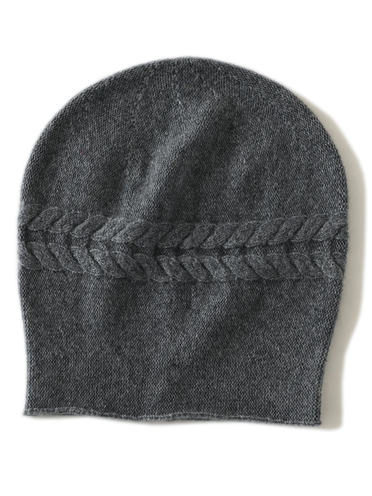 High Quality Winter New Women\'s Cashmere Hats Causal Outdoor Warm Beanies Hat Female Fashion Solid Color Kniited Skullies Cap