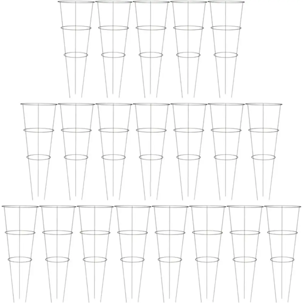 BestNest Panacea 89723 Torres Redondas para Tomates y Pimientos – Jaulas para Plantas de Acero Galvanizado, 33" de Altura con 3 Anillos y 3 Patas – Estacas de 15" – H