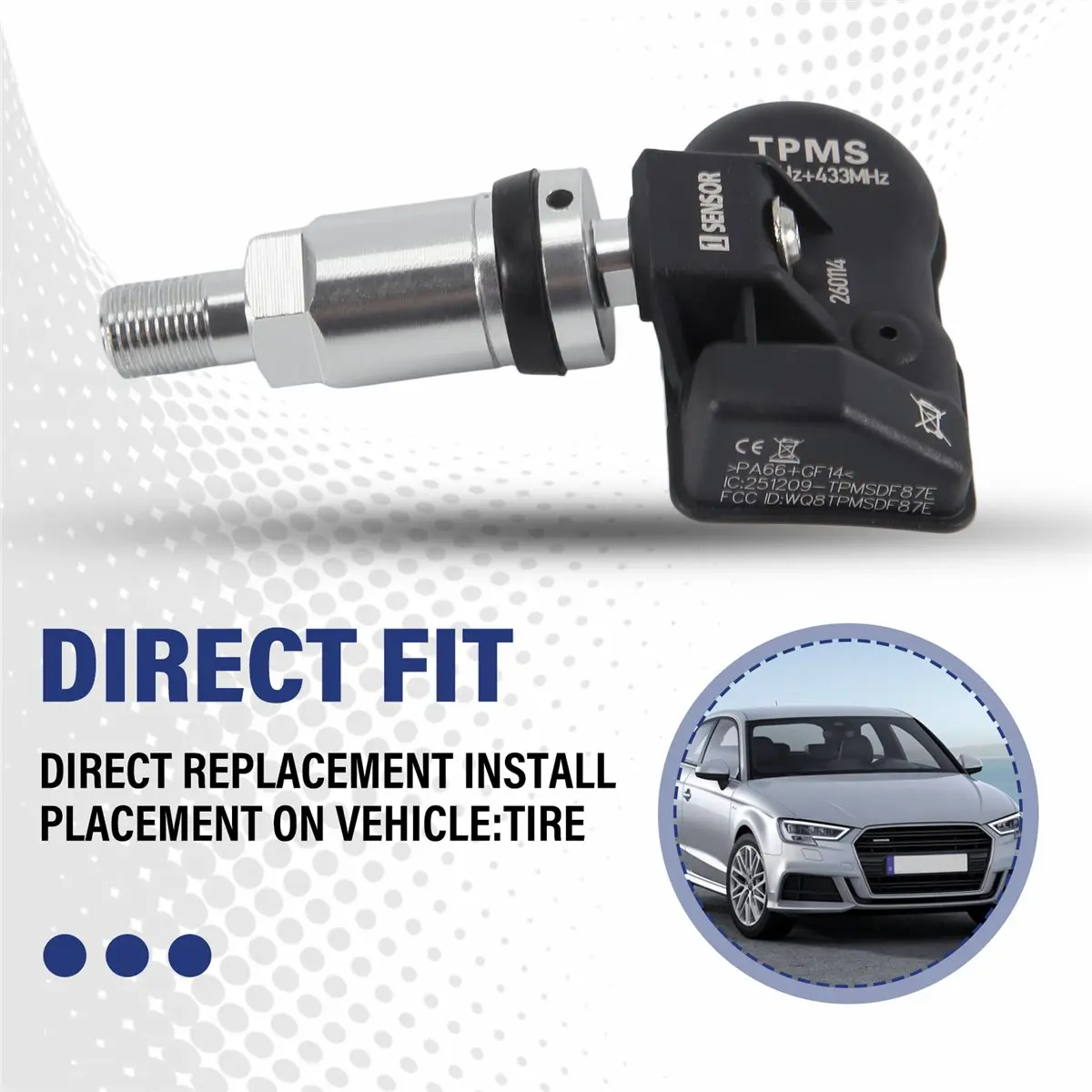 #15K (Black & Silver)8Pcs Programmable TPMS MX Sensor 315MHZ+433MHz Tire Pressure Sensor,Automotive Parts & Accessories