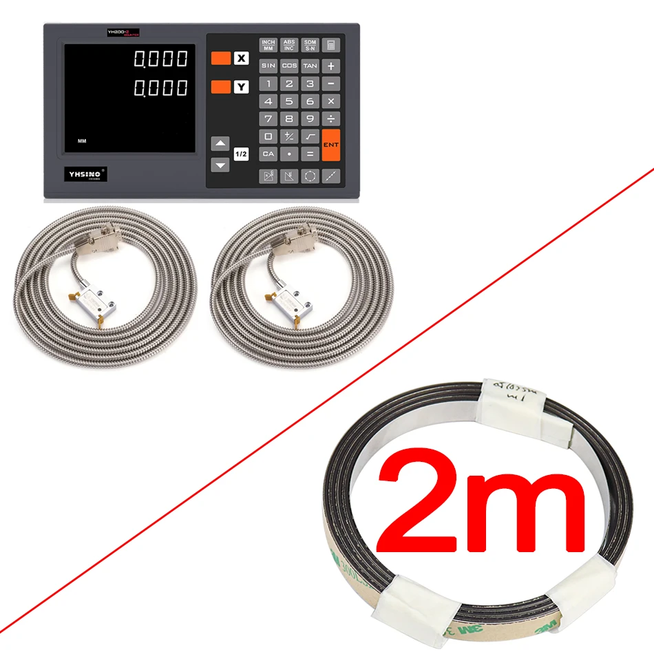 Magnetisch Rooster Set Magneetband Stalen Strip Dro Digitaal Uitleesscherm 5u 5V Ttl 5 + 5 Ip67 Sensor YH200-2