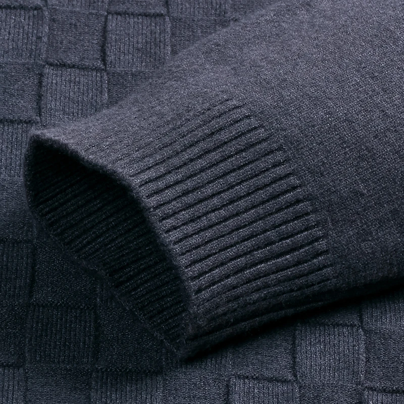 Men's Luxury Knitted Cardigan Long Sleeve Stand Collar Zipper Sweater Textured Autumn Winter Fashion Casual Versatile Men's Wear