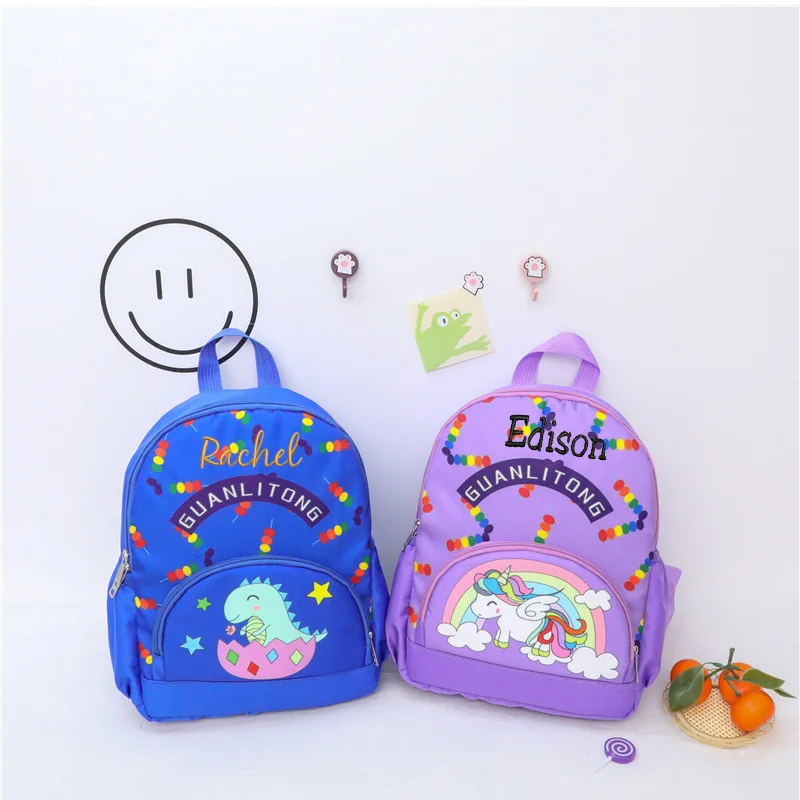 Mochila de jardín de infantes personalizada, dinosaurio, niño, guardería, bebé, unicornio, mochila para estudiantes, mochila para niños