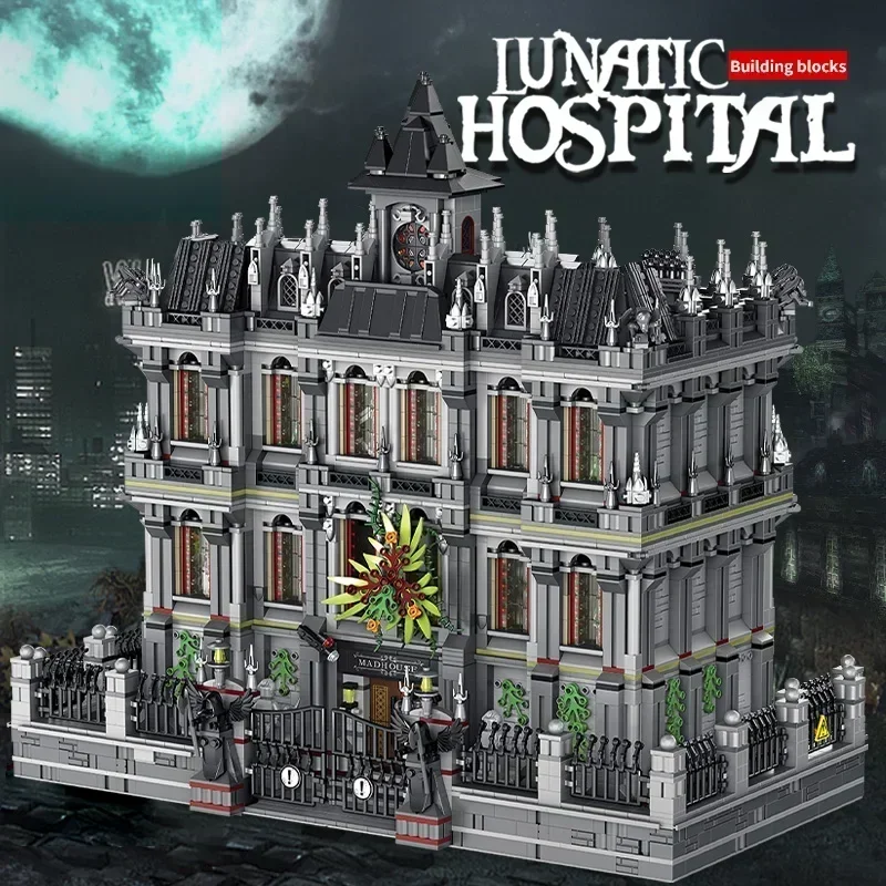 7537pcs Arkham Asylum Breakout Building Blocks Bricks Lunatic Hospital Architecture Assembled Toy Birthday Christmas Gift 613002