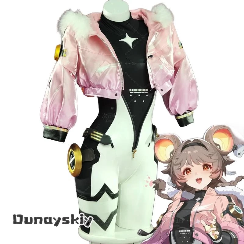Game Wuthering Waves LUMI Cosplay Costume S-XL PU Leather Onesies With Coat LUMI Role-playing Women Jumpsuit Anime Party Suit
