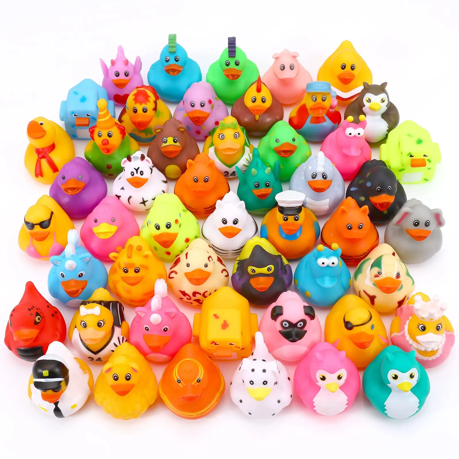 50PCS Jeep Rubber Duck in Bulk,Assorted Rubber Duck Jeep Duck,Float Duck Bath Toy for Kid Baby Shower