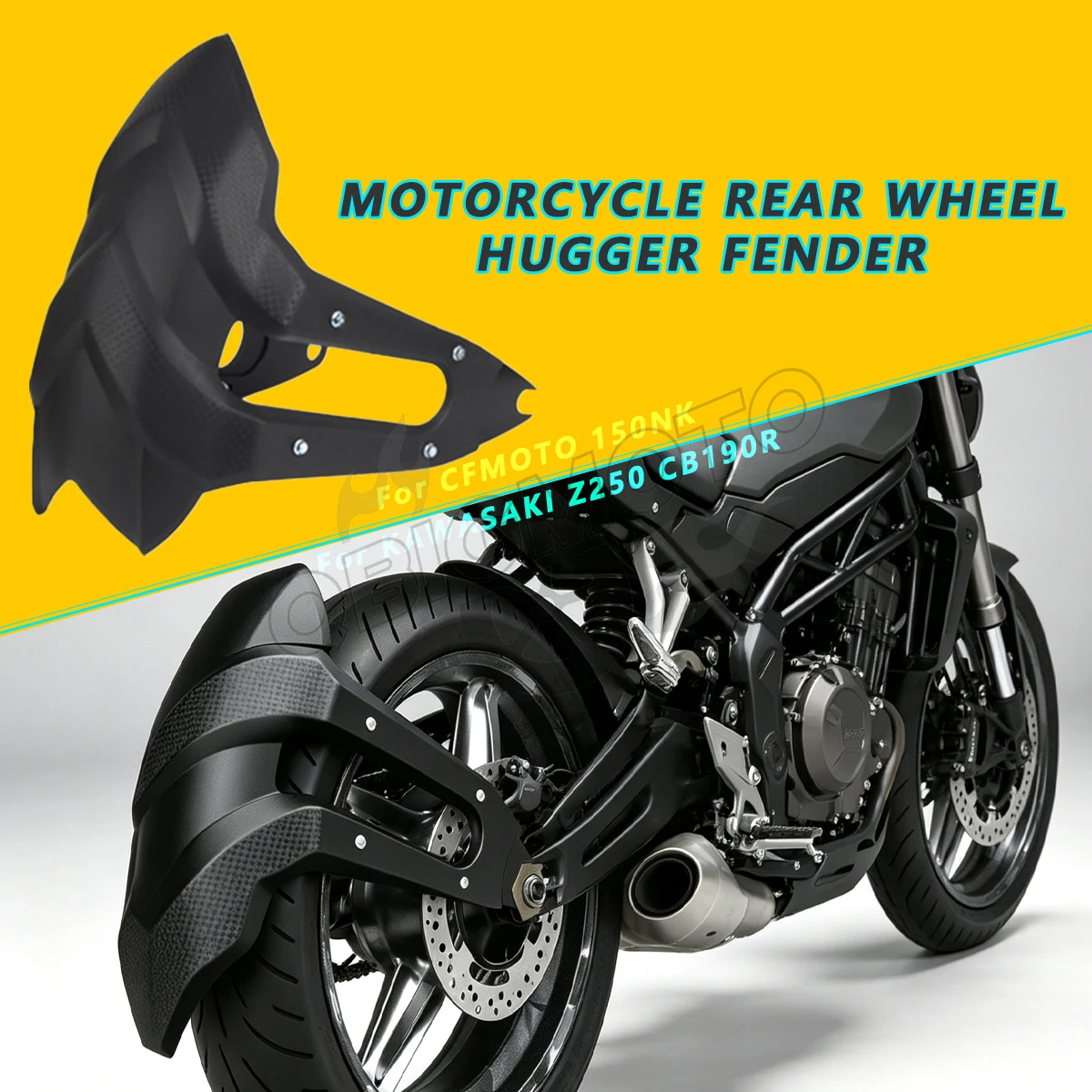 Motorcycle Rear Wheel Hugger Fender Mudguard Splash Guard Rear Wheel Protection Cover Compatible with CFMOTO 150NK Kawasaki Z250
