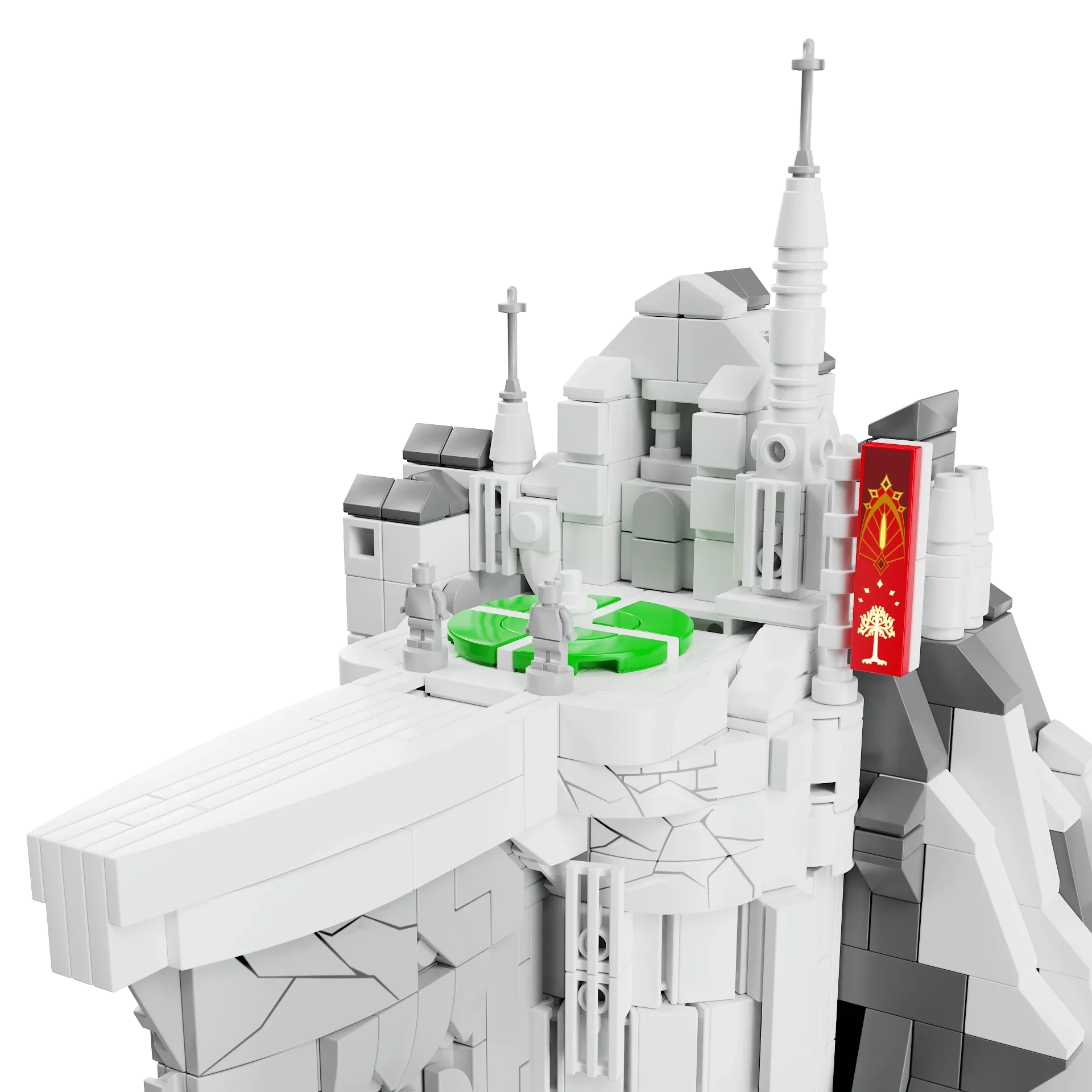 MOC Gli Anelli Minas Città Bianca Tirith Street View Architettura Modello Building Block Scena di Film Puzzle Giocattoli Regali 2211PCS