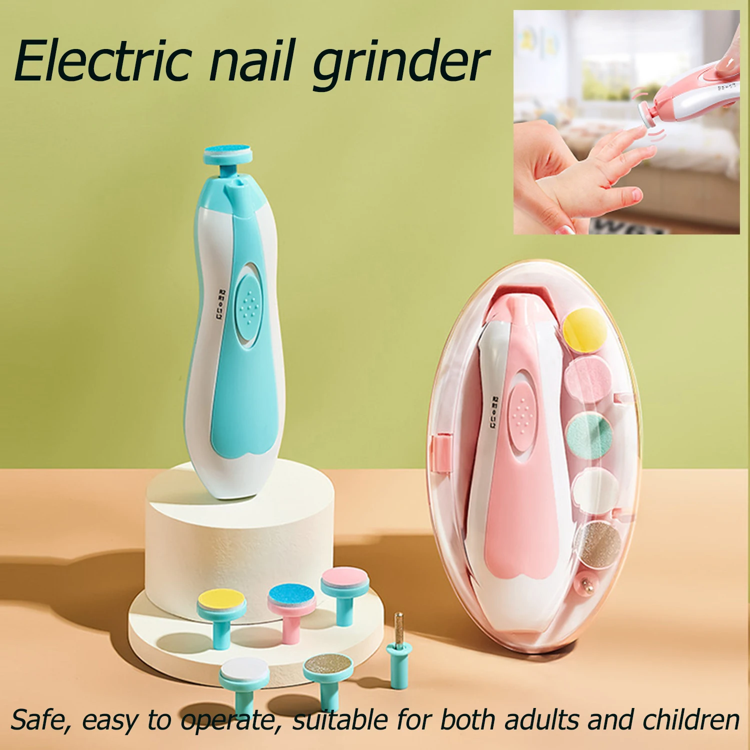 Electric Nail Bin Trimmer Cutter For Infant Baby With Case,Safe, easy to operate, suitable for both adults and children