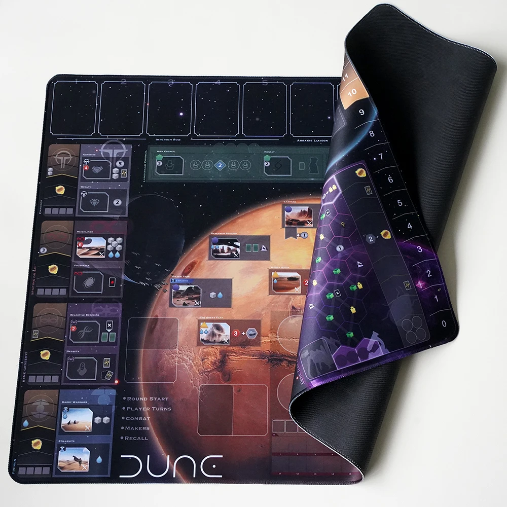Dune探索-ix不滅マット、ボードゲームプレイマット、ゴム素材、特大、巨大、90cm x 60cm