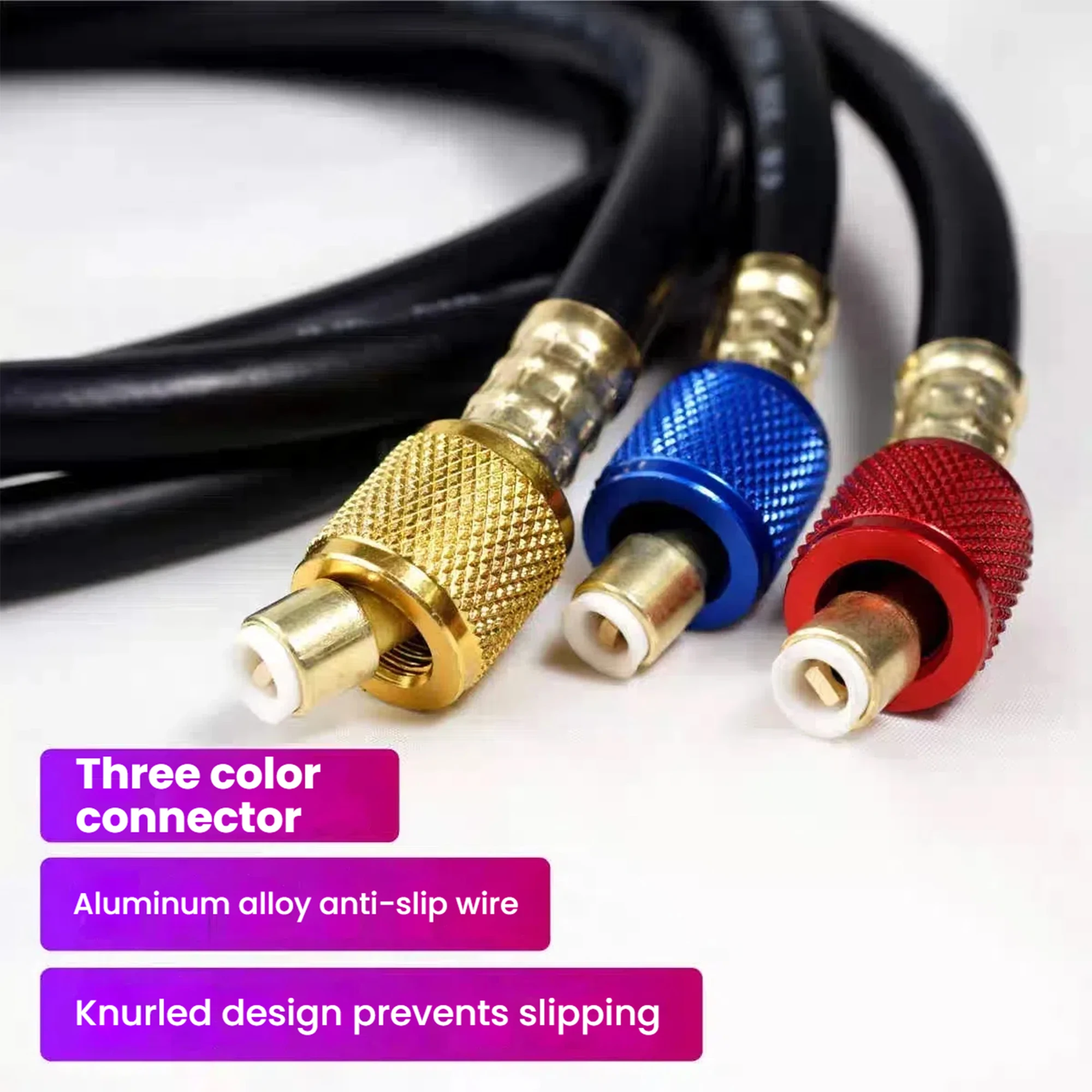 R134A Refrigerant Charging Hose A / C Charging Hose for R134A R12 R22 R502 Refrigeration Gauge Manifold Hose Set