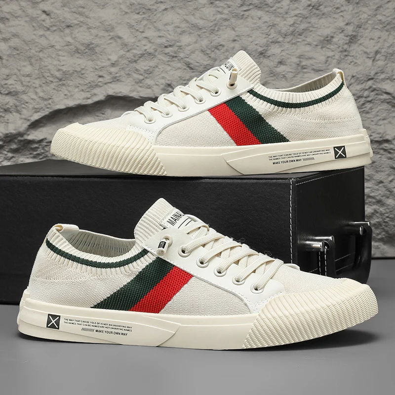 Herren-Sneakers aus Canvas – rutschfeste und strapazierfähige Sportschuhe, atmungsaktive Innensohle, leichtes Design von Sohle und Obermaterial, geeignet für – Detail 3
