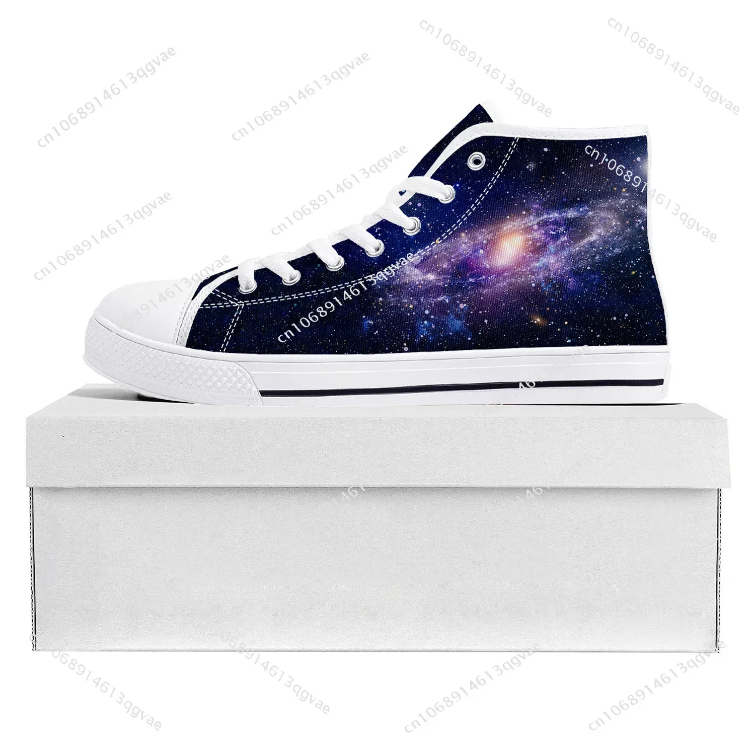 Galaxy Celestial High Top High Quality Sneakers Mens Womens Teenager Canvas Sneaker Casual Couple Shoes Custom Made Shoe White