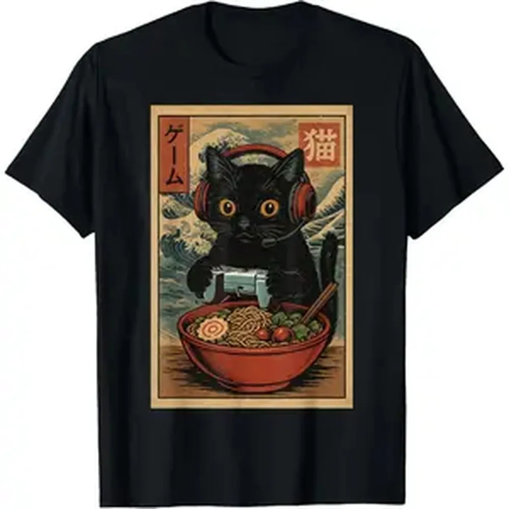 Cute Kawaii Gamer Cat Funny Ramen Retro Japanese Cat Gaming T-Shirt,dinosaur