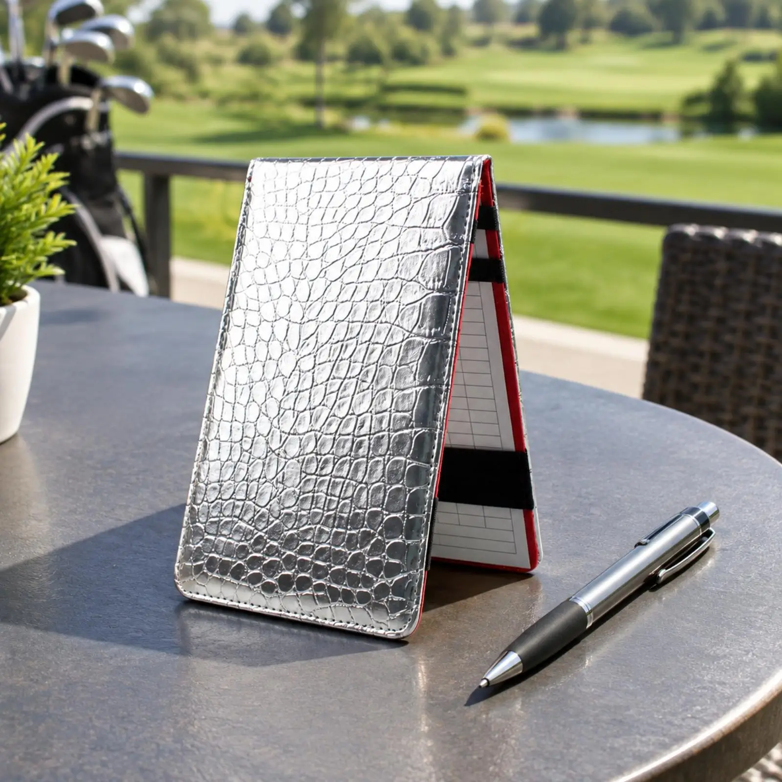 Golf Score Record Notebook PU Leather Elastic Band Scorecard Book for Golf Caddy Accessories Golf Bag and Practice - view 4