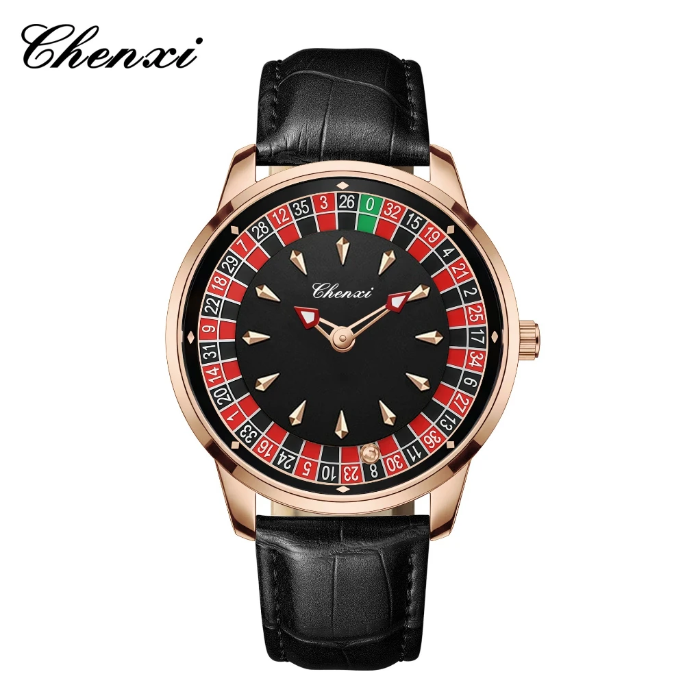 Top Brand CHENXI Men's Quartz Watch 360° Rotating Digital Dial Entertainment Cool Waterproof Night Light Watch for Man Reloj