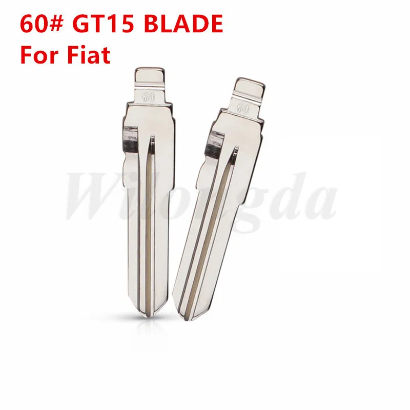 10pcs/LOT 60# GT15 Flip Car Key Blade For Fiat KD Metal VVDI JMD Fob Replacement Uncut Key Blade