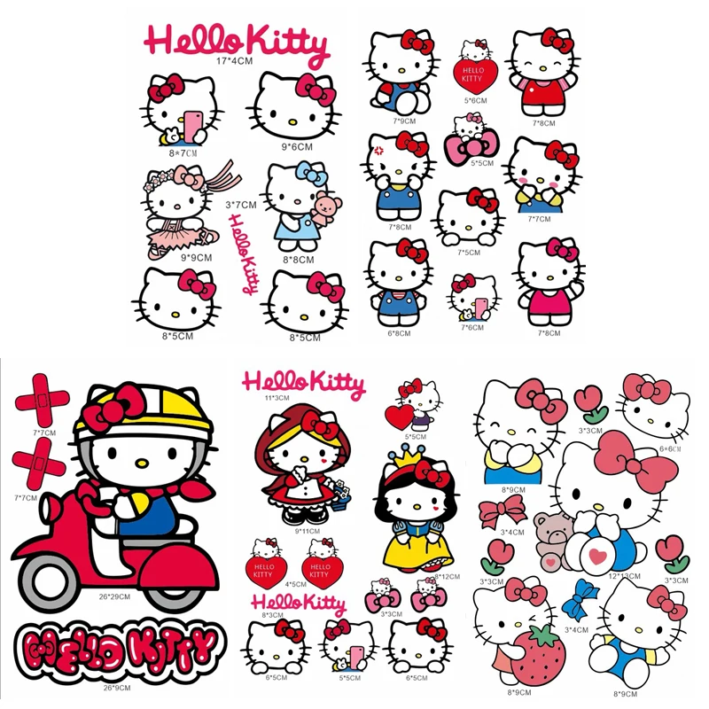 Sanrio simpatico cartone animato Kawaii Hello Kitty moto auto elettrica antigraffio batteria casco per auto decorazione adesivo per laptop