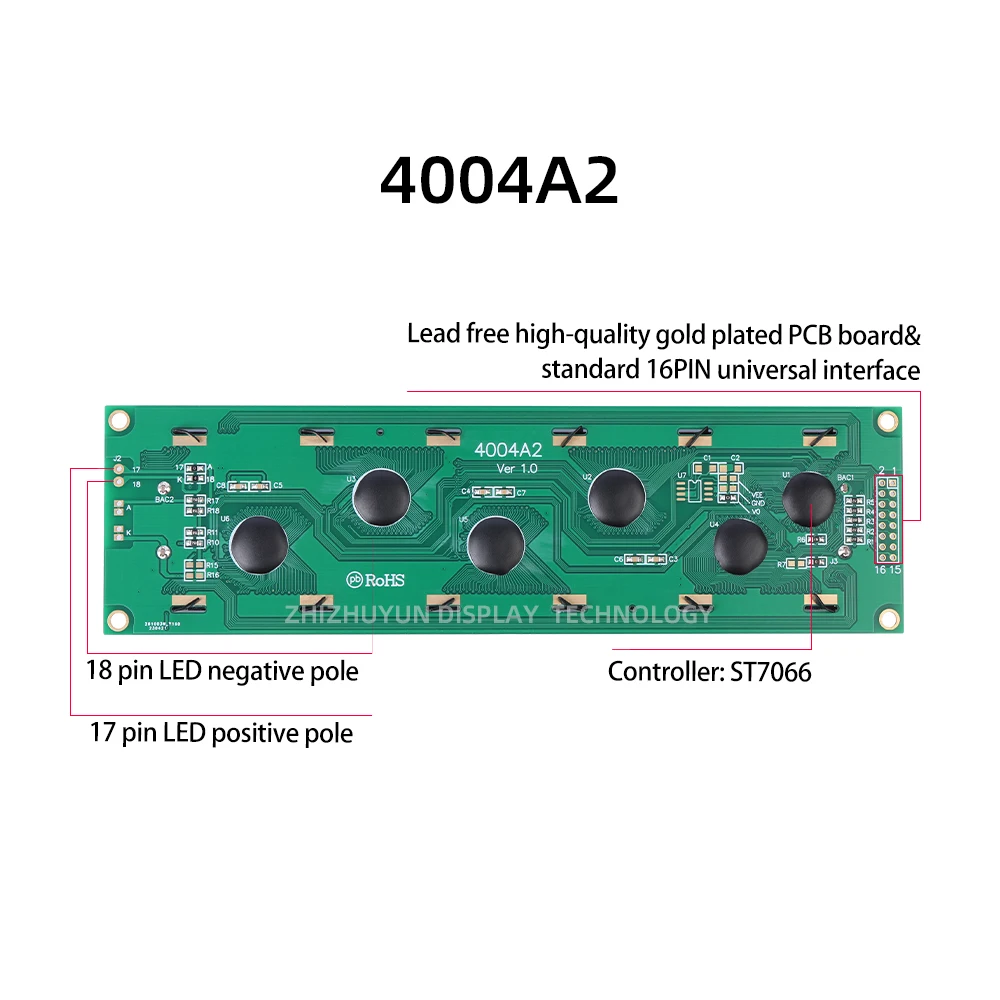 Yellow Green Film 40X4 4004 4004A2 Character LCD Module Display Screen LCM Parallel Port SPLC780D HD44780 With LED Backlight