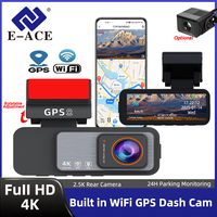 4K Dash Cam Driving Recorder Car DVR Optional 2.5K Rear Lens Dual Camera Built-In WiFi GPS Wide Angle Car DVR Came Black Box