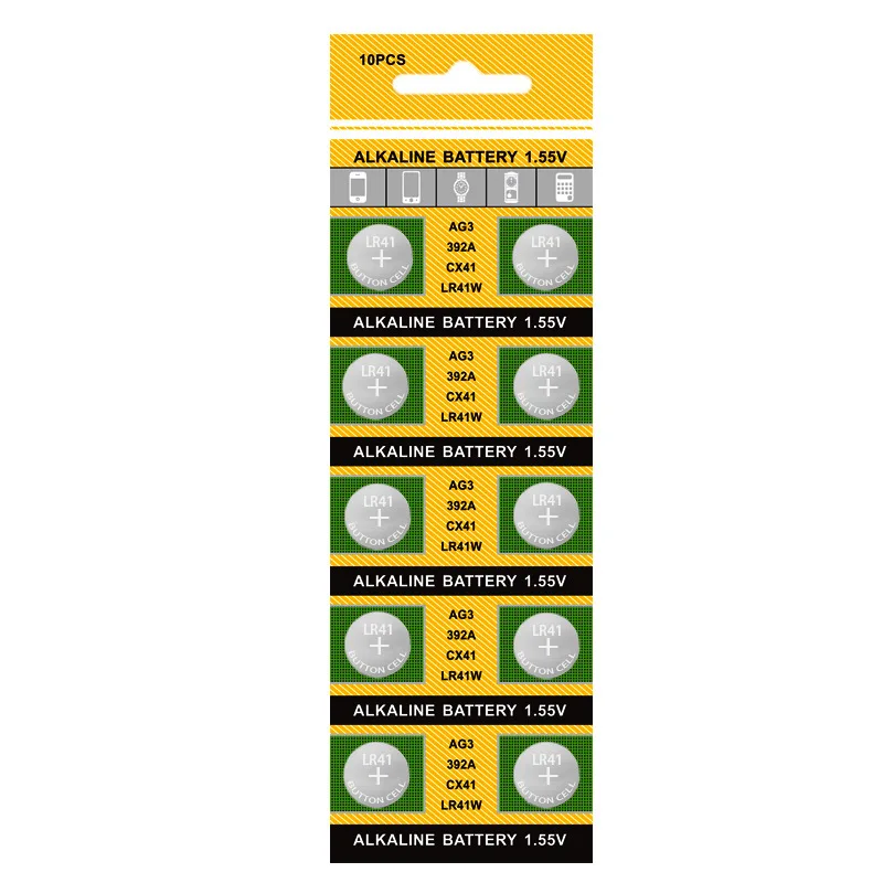 10-100PCS Cell Coin Alkaline Battery AG3 1.55V Button Batteries SR41 L736 384 SR41SW CX41 LR41 392 Lamp Toy Candle Light Watch