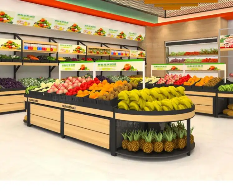 Supermarket fruit store shelves, vegetable display racks, convenience store fruit and vegetable racks, fresh vegetable racks