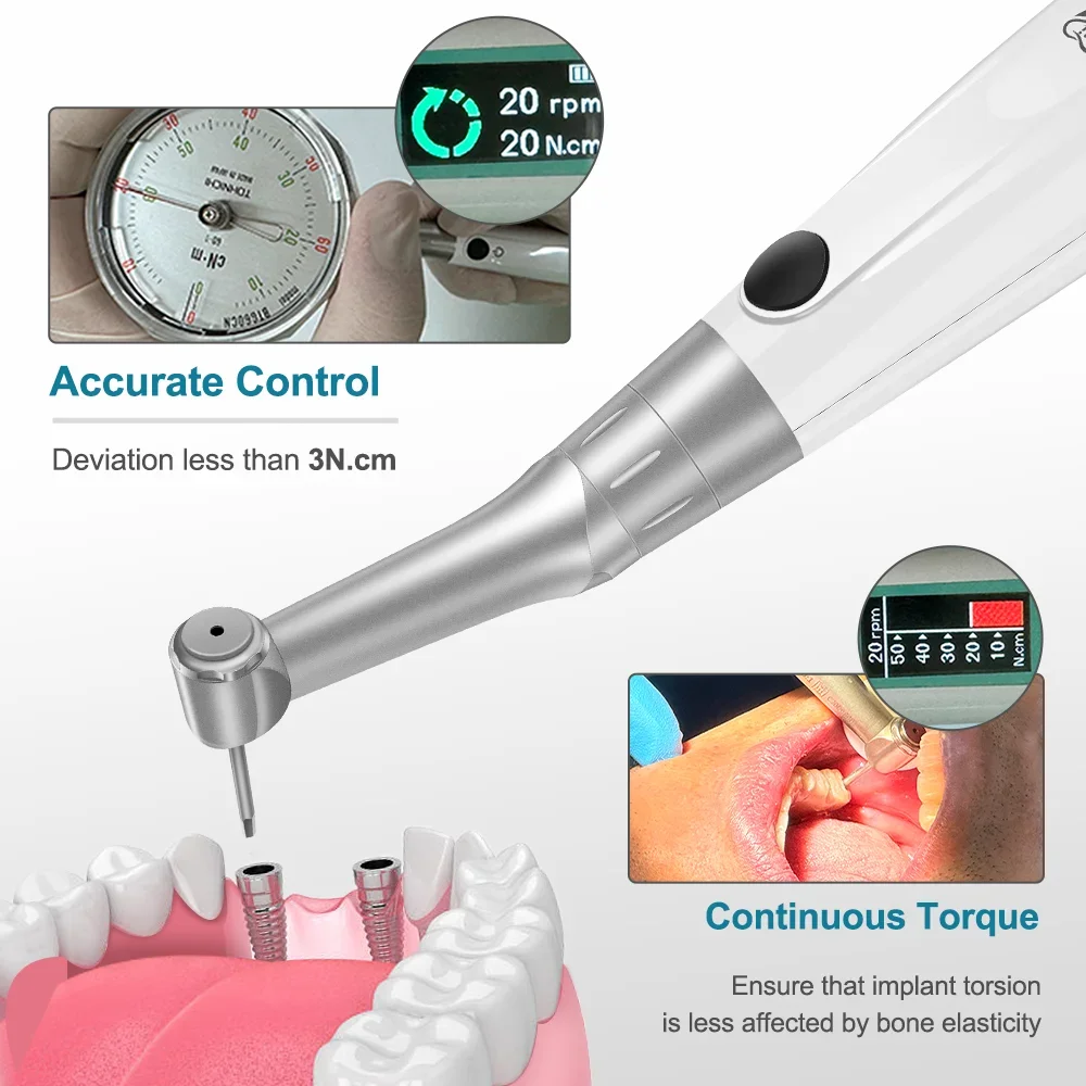 

AI-TW-MT7 Электрический стоматологический динамометрический ключ 360° ° Вращающаяся возвратно-поступательная система с набором отверток 16 шт. для восстановления имплантатов