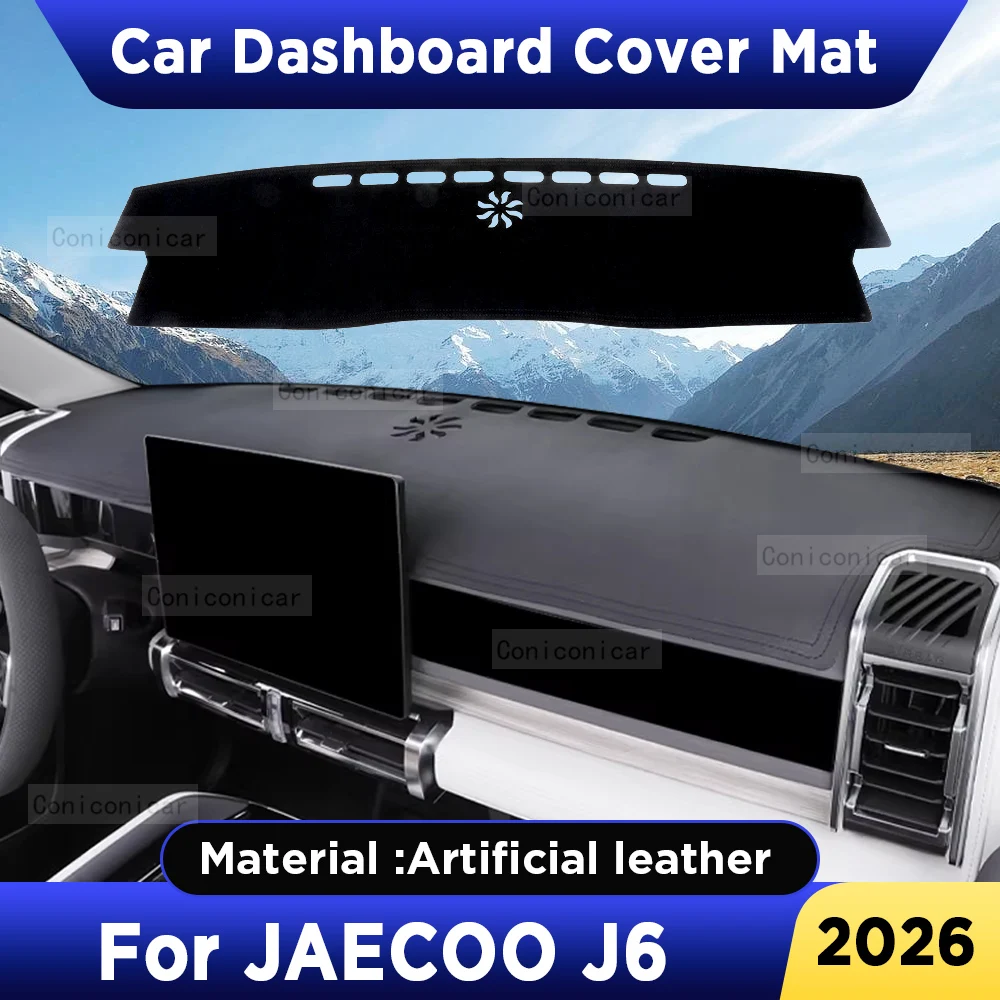 

Для JAECOO J6 2026: Коврик-накладка на приборную панель, солнцезащитный козырек, анти-УФ-защита, из искусственной кожи, аксессуары для защиты от солнца