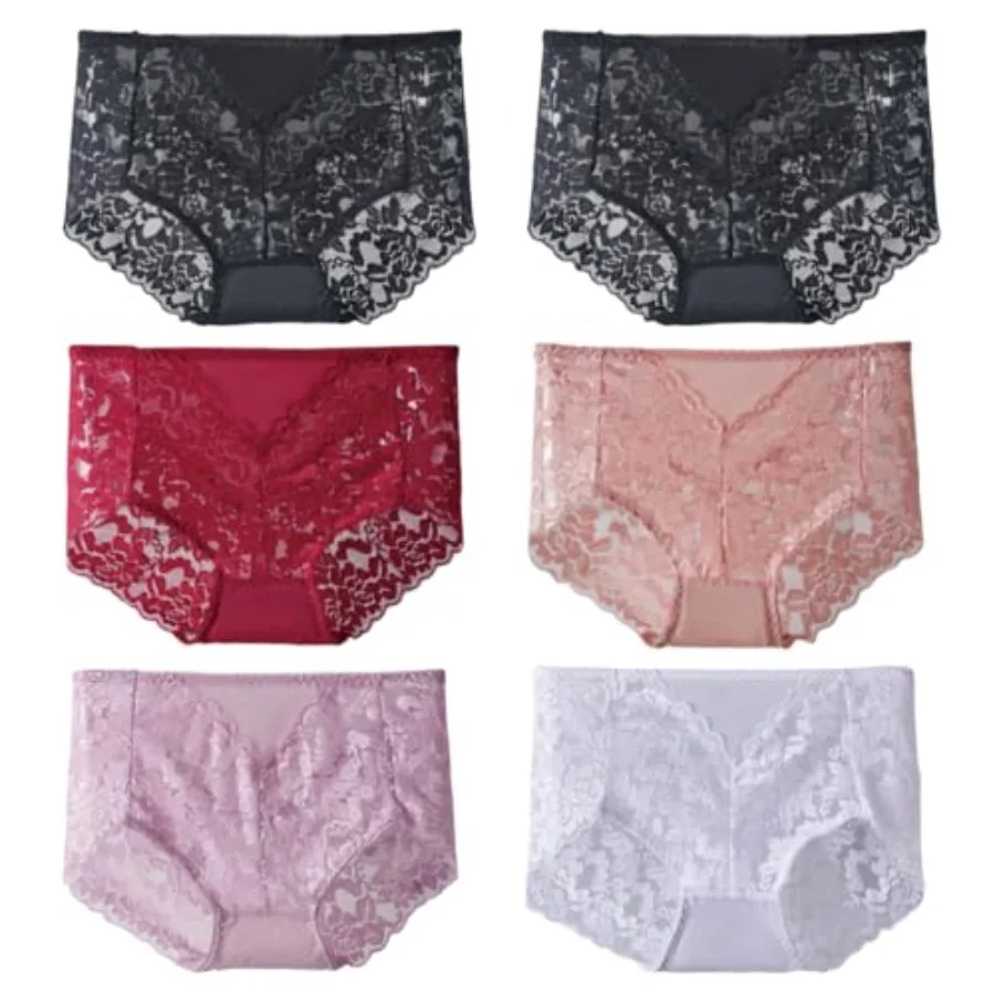 

Sexy High Waisted Underwear for Women Plus Size Briefs Breathable Lace Panties High Waisted Cheekster Granny Panties