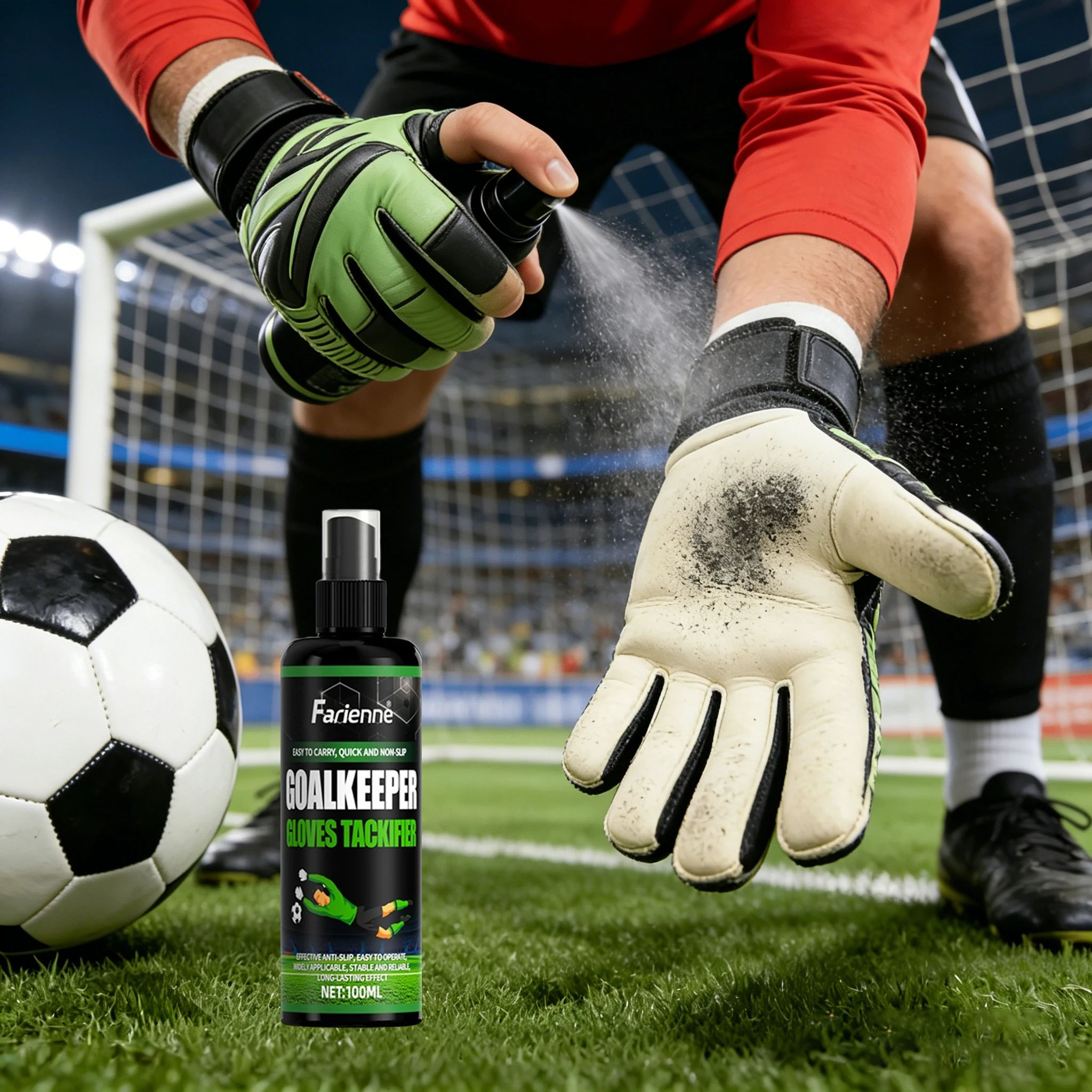 

100 мл — Улучшенный спрей для улучшения сцепления, профессиональный, для вратарских перчаток, идеально подходит для ракеток для бадминтона и теннисных ракеток.