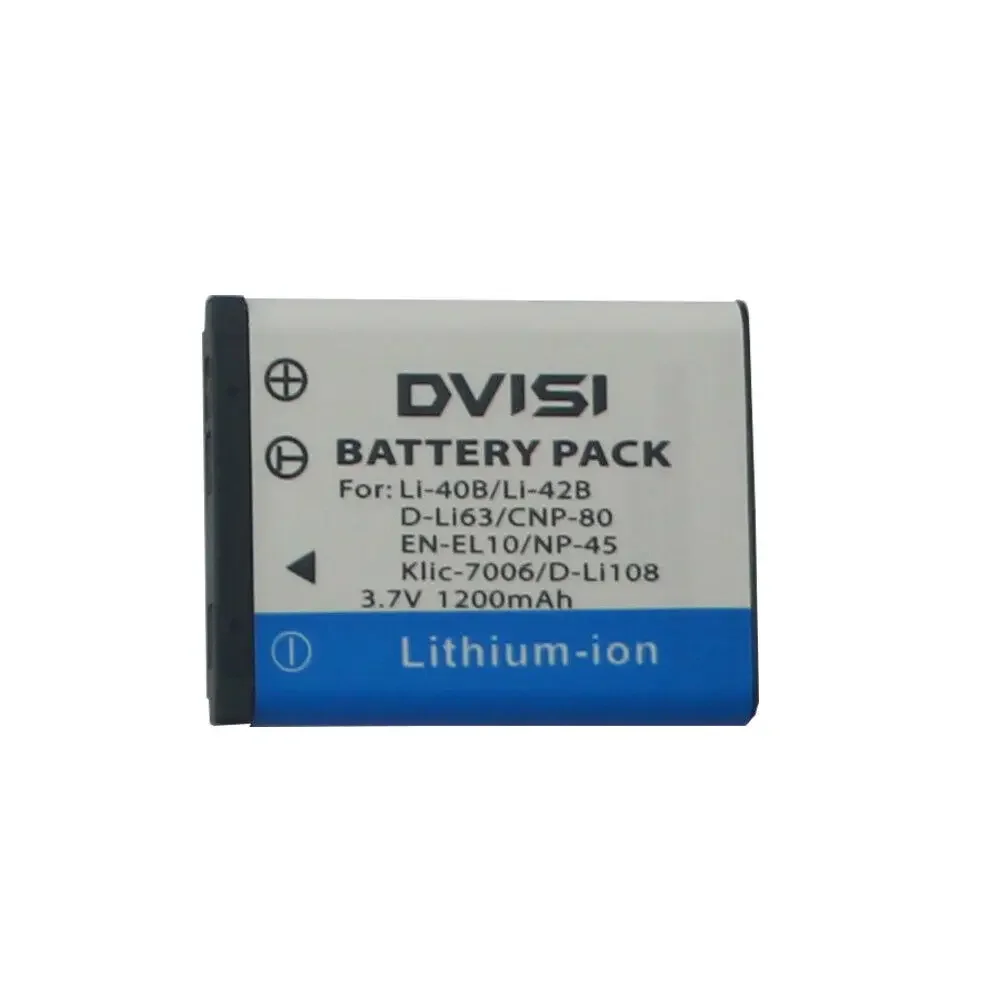 DVISI Li-40B Li 40B 42B Replacement Battery Dual USB LCD charger for Nikon EN-EL10 D-Li63 D-Li108 NP-80 CNP80 KLIC-7006 np-45 image 2