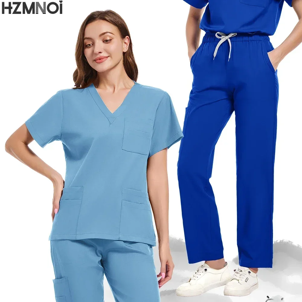 Venda quente enfermeira esfrega conjunto feminino anti rugas lavável macio uniforme hospitalar esfrega médica feminino esfrega conjuntos acessórios médicos