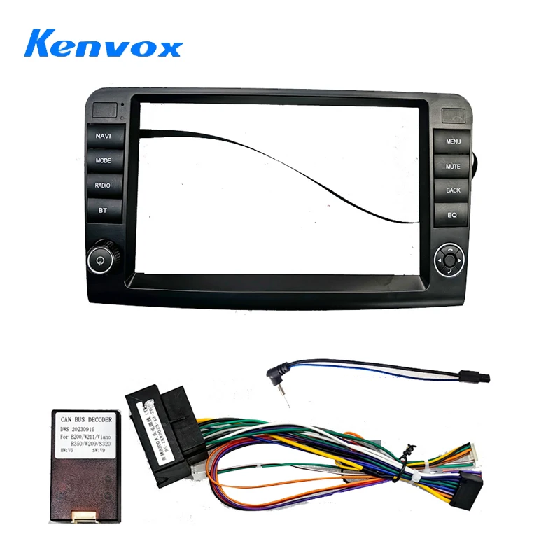 cadre-de-fascia-d'installation-d'autoradio-android-canbus-pour-benz-ml-w164-9-pouces-gps-panneau-multimedia-kit-de-montage-de-tableau-de-bord-faisceau-de-cables