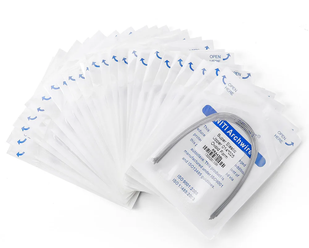 10 Stück/Packung AZDENT Dental Kieferorthopädische NITI Runde Rechteckige Bogendrähte Superelastisch Ovale Form Ober- und Unterkiefer – Detail 3