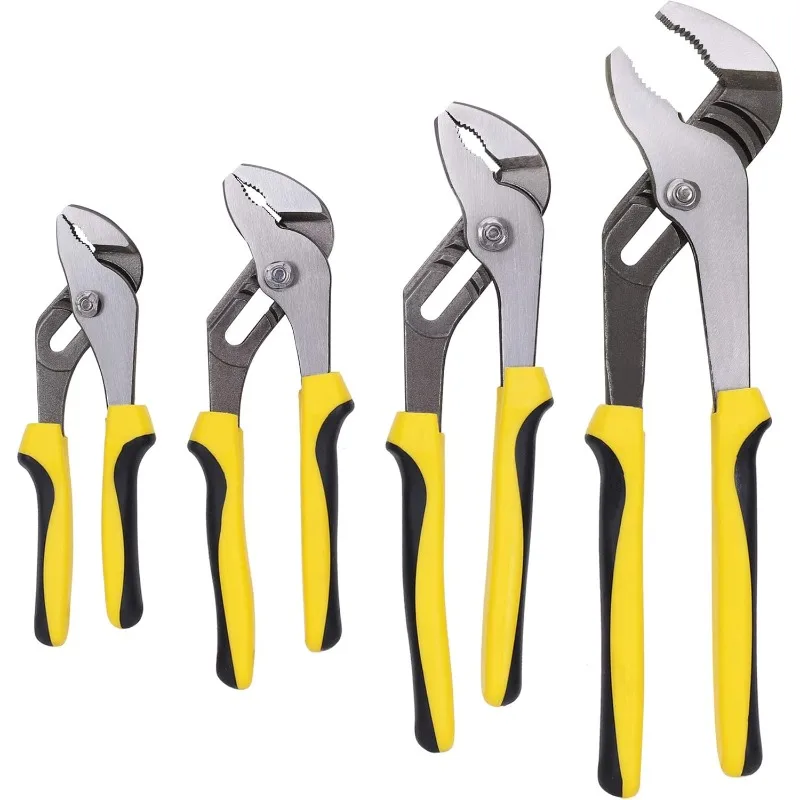 

TOPLINE 4-piece Groove Joint Pliers Set with Bi-Material Handles, Tongue and Groove Pliers Set Included 12-in, 10-in, 8-in and 6