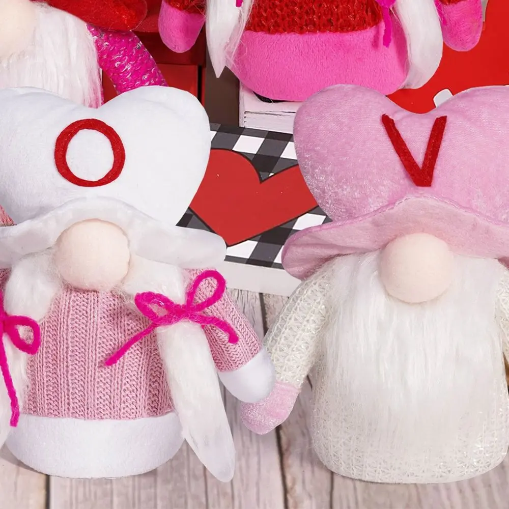 Creative น่ารักวันวาเลนไทน์ LOVE Gnome ตุ๊กตาสีแดง Soft Faceless ตุ๊กตา Plush การ์ตูนของขวัญวันวาเลนไทน์ Party Favor