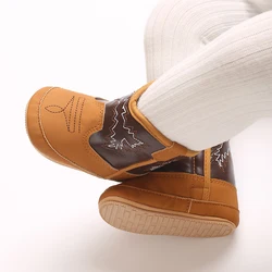 Fashionable New Baby Little Boots Cute High Quality Soft PU Anti slip Sole Spring and Autumn 0-18M Newborn Walking Shoes