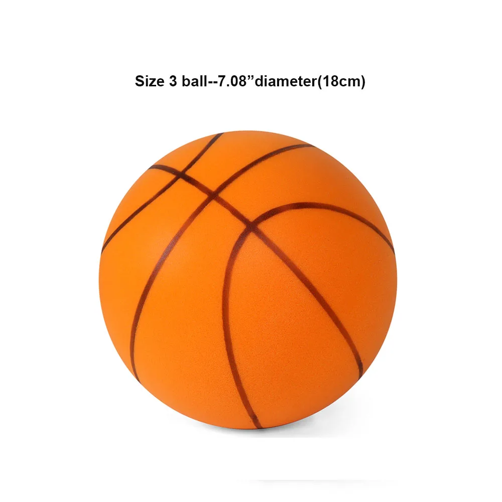 Silent Foam Basketball, Indoor Noiseless Dribbling Ball High Bounce for Training Size 3/5/7