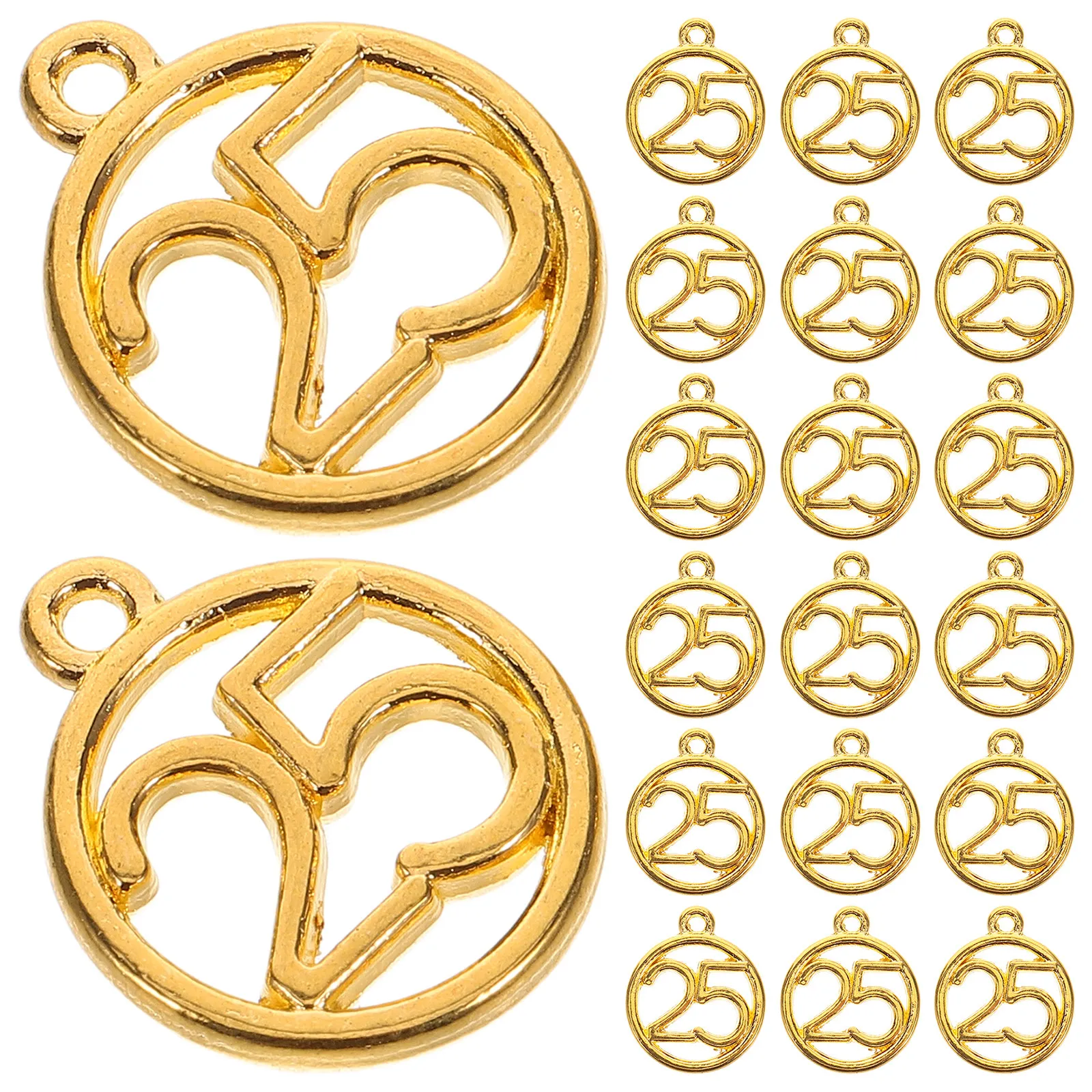 

50Pcs 2025 Year Number Charms Mini Metal Alloy Pendants for DIY Jewelry Making Necklaces Bracelets Earrings Craft Supplies