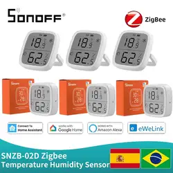 SONOFF SNZB-02D Zigbee LCD sensore di umidità della temperatura fai da te Smart Home con TRVZB funziona con Alexa Google Home Assistant mqtt