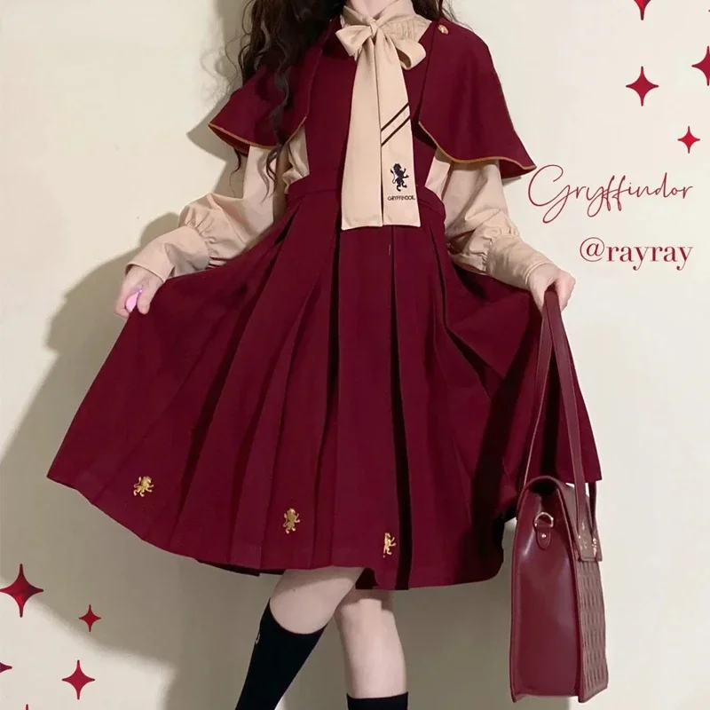 NONSAR Autumn Female Loose Japanese Dress College Style Dress Withe Tie Christmas Clothes NEW HOT