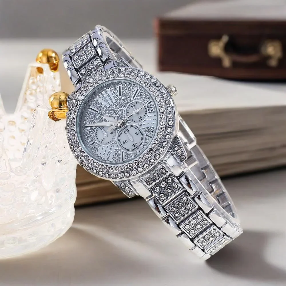 6-piece/set fashionable women's watch set with elegant temperament, quartz watch and jewelry bracelet set