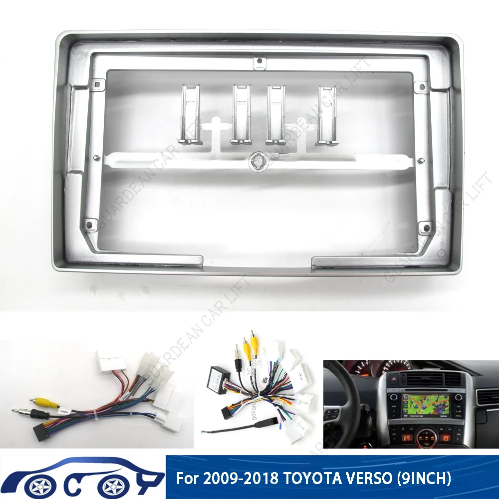 

9-дюймовая автомобильная радиостанция для Toyota Verso R20 2009-2018 Android стерео плеер 2 Din головное устройство панель отделка приборной панели с кабелем