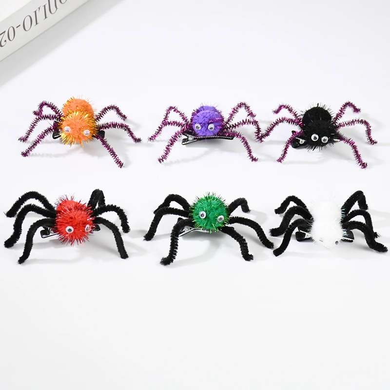 

Cute Animal Hair Jewelry Plush Spider Headdress Halloween Spider Hairpin Simulation Spider Hair Clips Barrettes Party Decoration