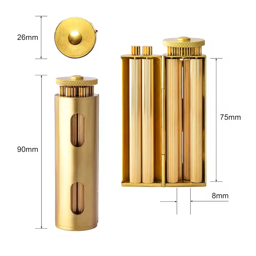 Solid Brass Cigarette Rolling Machine Smoke Manual Tobacco Roller Handmade Can Fit cigarettes roller machine70mm Rollie Paper