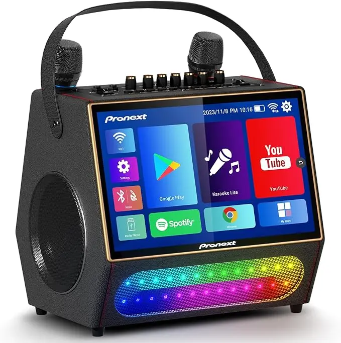 

Karaoke Machine with Lyrics Display Screen video machine Karaoke speaker for Adults Portable Blue tooth Speaker